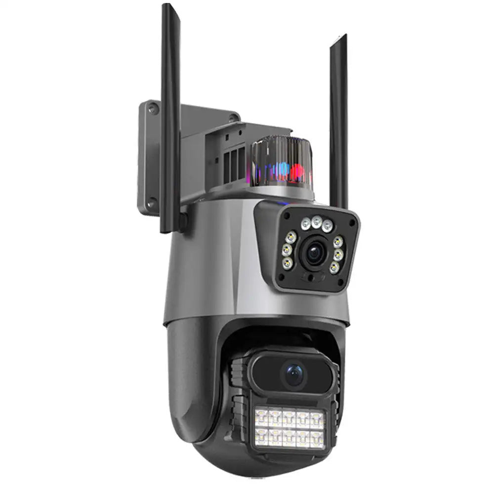 Cameră Supraveghere WiFi cu 2 Camere AT PERFORMANCE® Pro 8MP – Zoom Optic 5X, Viziune Nocturnă, Interior/Exterior, Comunicare Bidirecțională + Cadou Card SD 32GB
